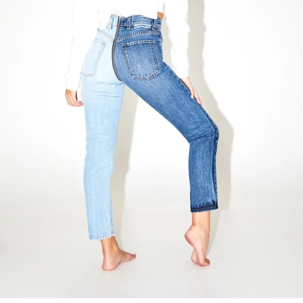 Two toned denim jeans